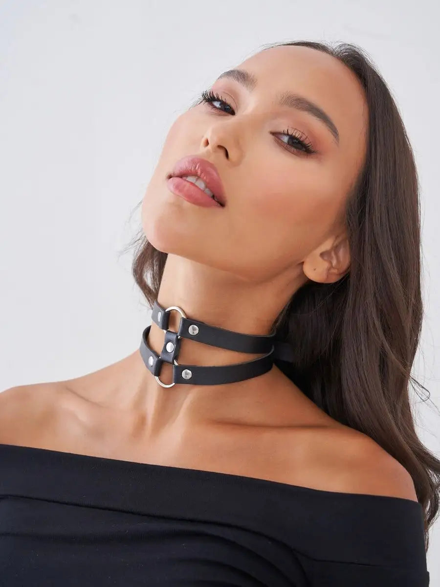 Nova | Double ring choker | Black