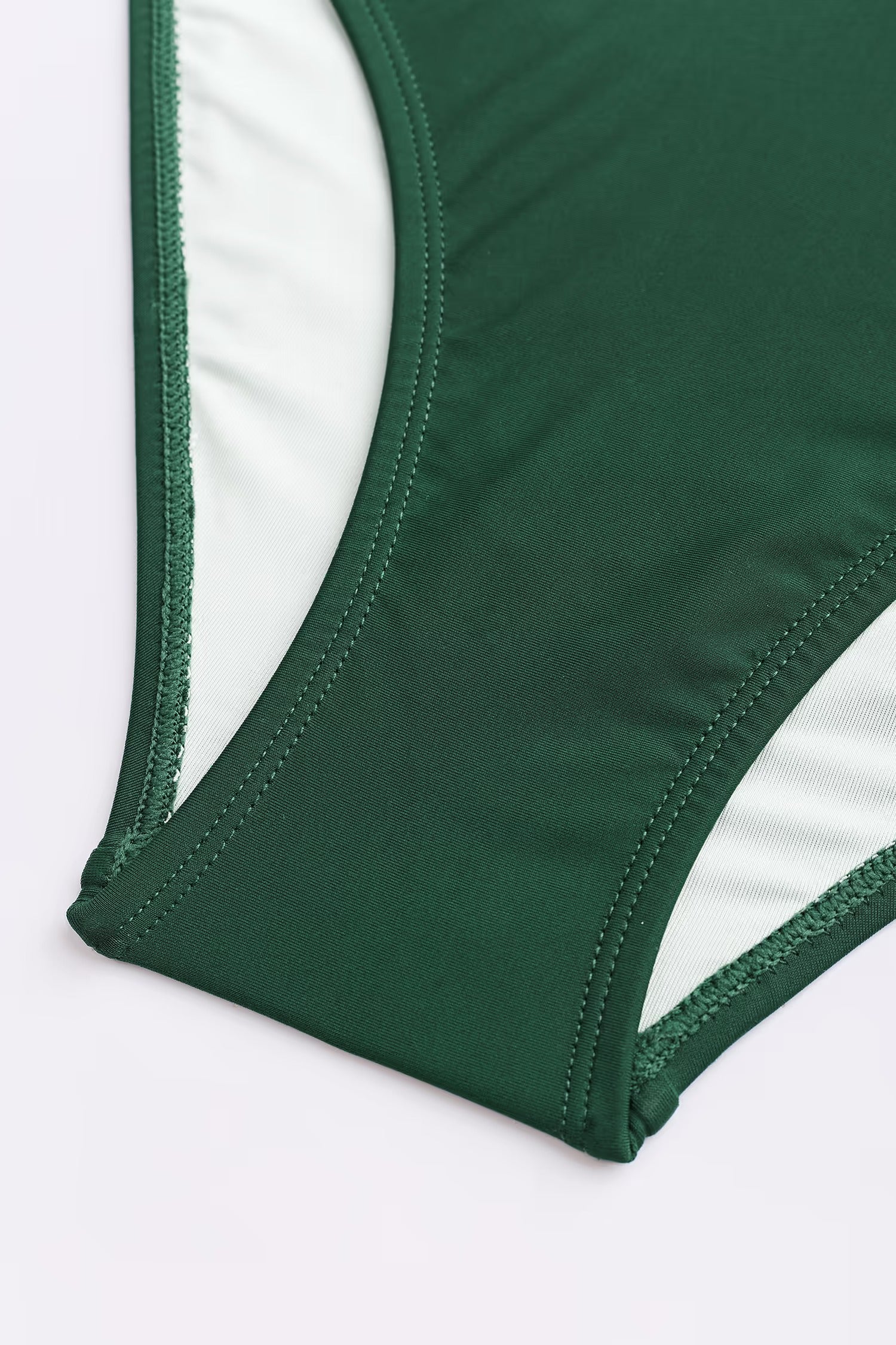 Green Wrap-Front Ruffle Swimsuit