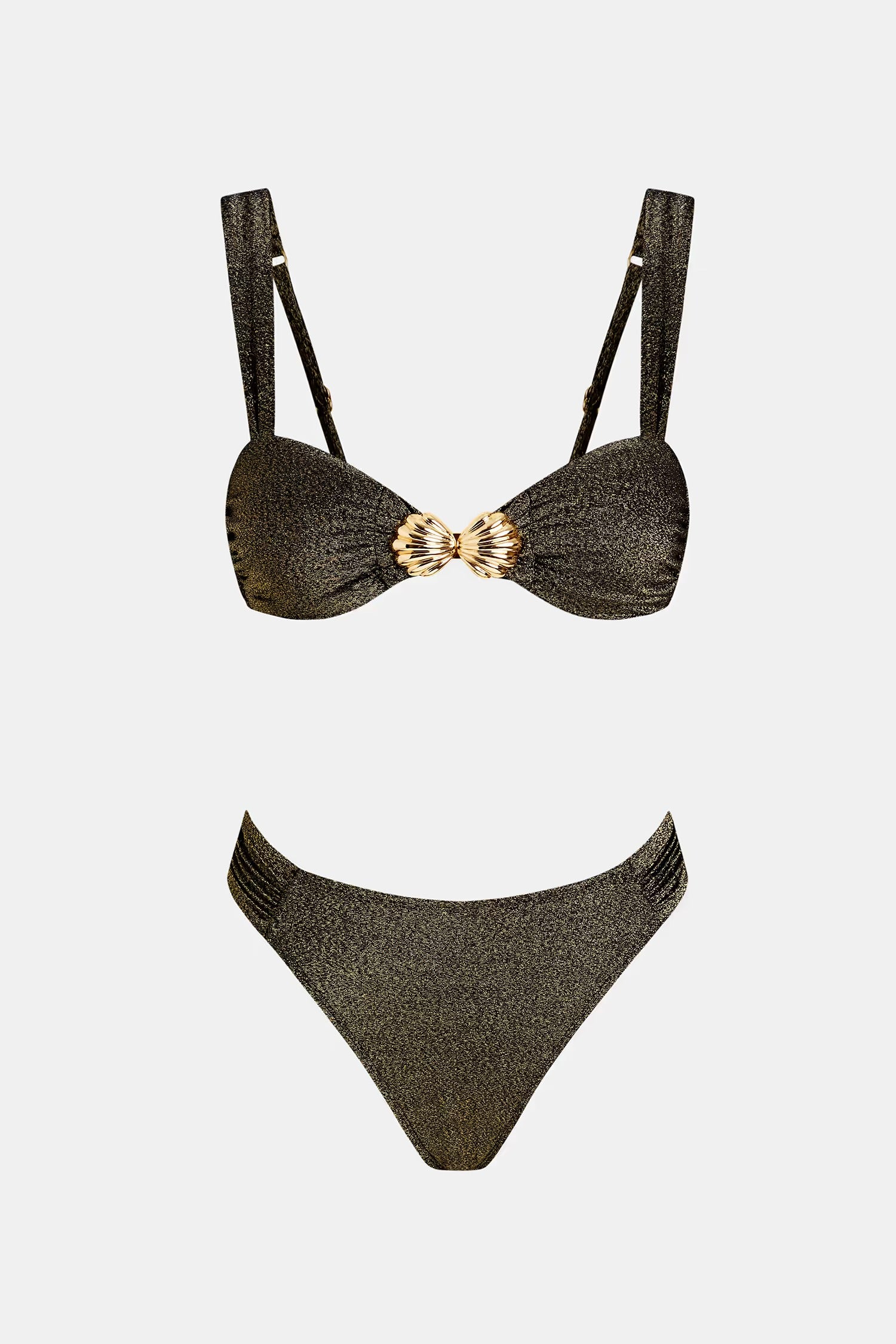 Black Seashell Embellished Bikini