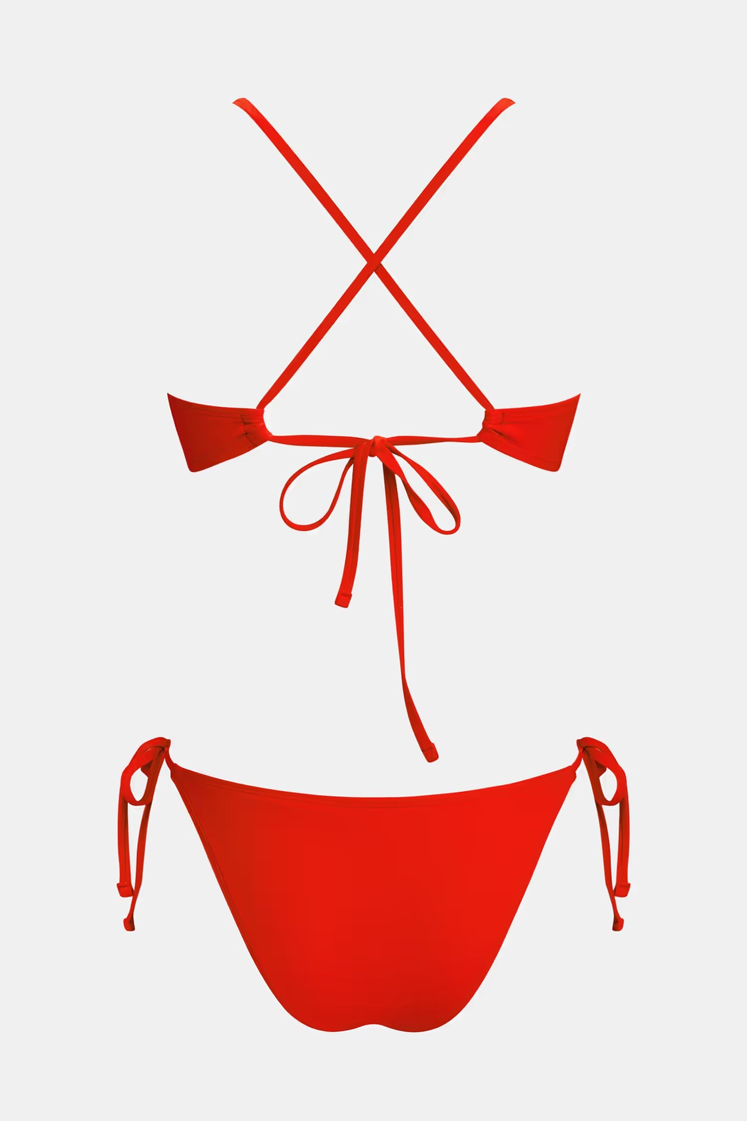 Red Scallop Bikini Set