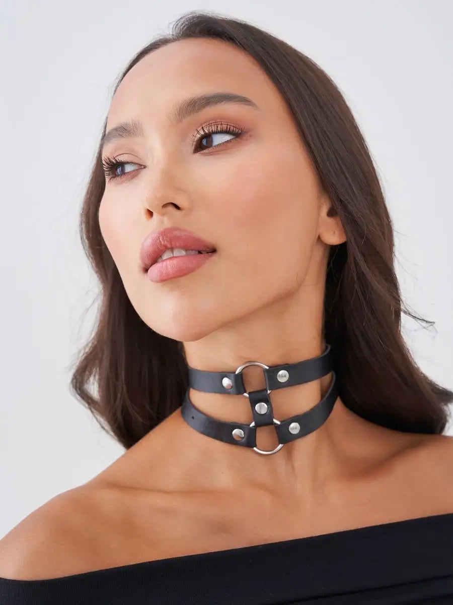 Nova | Double ring choker | Black