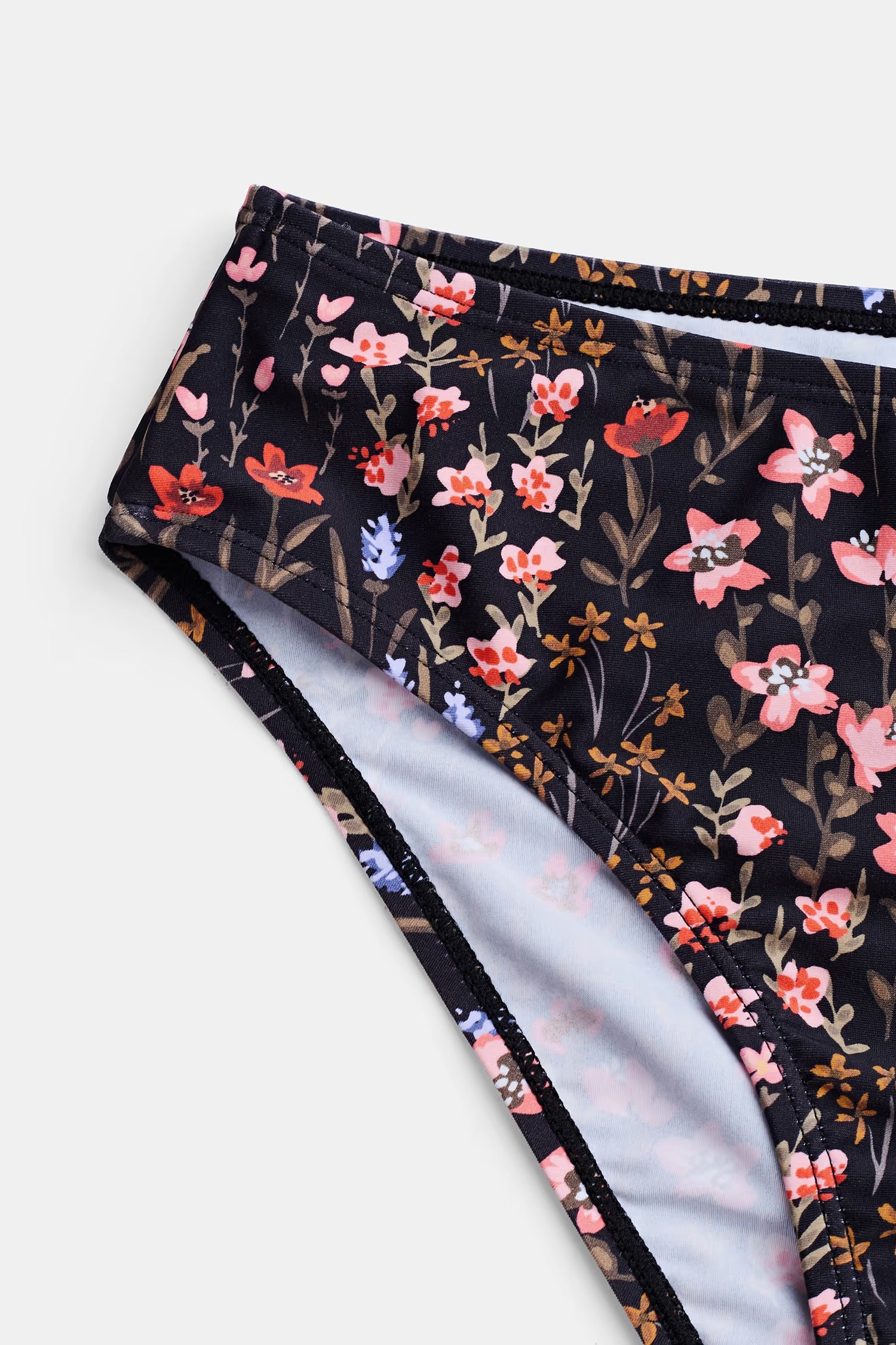 Black Floral Bralette Bikini Set